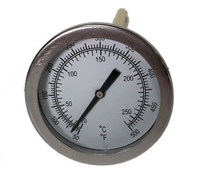GF500-2 -- GLASS FACE DIAL THERMOMETER 50/500F AND 0/250C